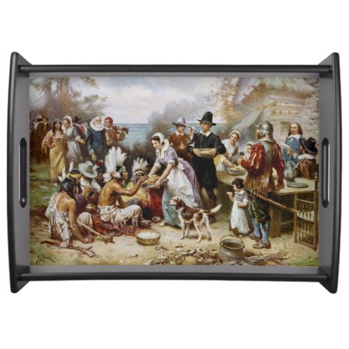 Vintage The First Thanksgiving 1621 Jean Ferris Serving Tray