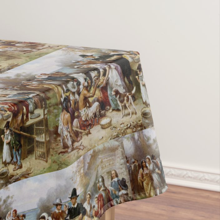 Vintage The First Thanksgiving 1621 Jean Ferris Tablecloth Zazzle
