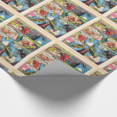 Vintage The Flame Comic Book Superhero Car Chase Wrapping Paper (Corner)