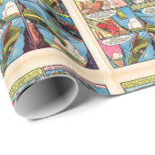 Vintage The Flame Comic Book Superhero Car Chase Wrapping Paper (Roll Corner)