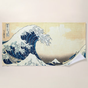 Vintage The Great Wave off Kanagawa Beach Towel