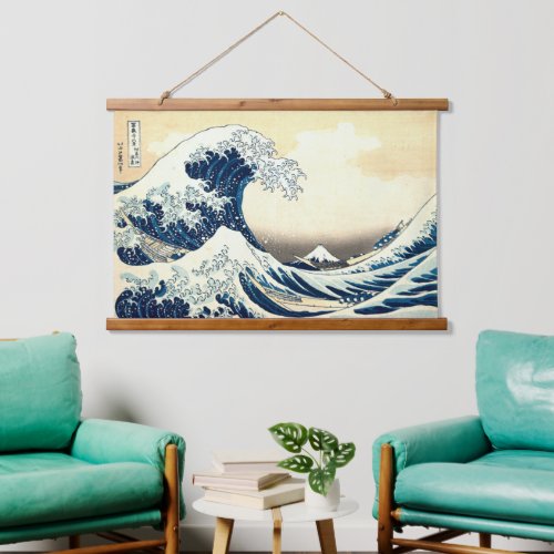 Vintage The Great Wave off Kanagawa Hanging Tapestry