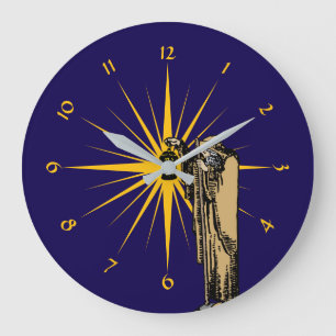 Vintage "The Hermit" Tarot starburst Template Large Clock