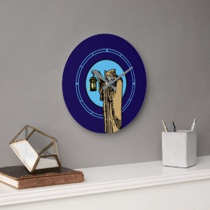 Vintage "The Hermit" Tarot Template Large Clock