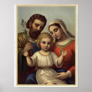 vintage the holy family, Jesus christ, Josef,Mary Poster