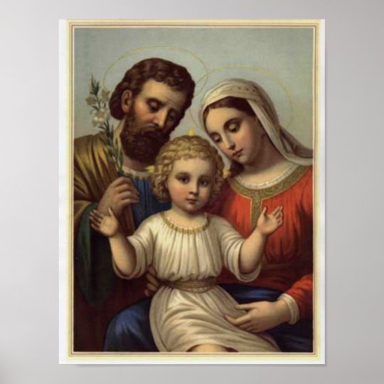vintage the holy family, Jesus christ, Josef,Mary Poster | Zazzle.com