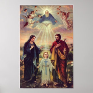 vintage the holy family, Jesus christ, Josef,Mary Poster