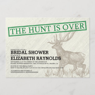 Vintage The Hunt is Over Bridal Shower Invitations
