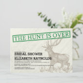Vintage The Hunt is Over Bridal Shower Invitations (Standing Front)