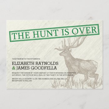 Vintage The Hunt Is Over Wedding Invitations by topinvitations at Zazzle