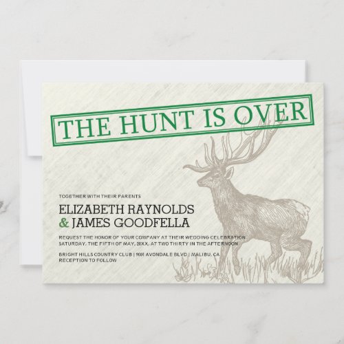 Vintage The Hunt is Over Wedding Invitations