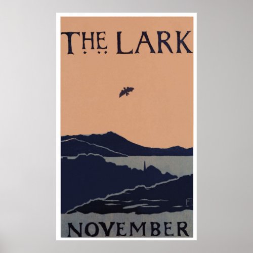 Vintage The Lark Florence Lundbord Abstract Poster