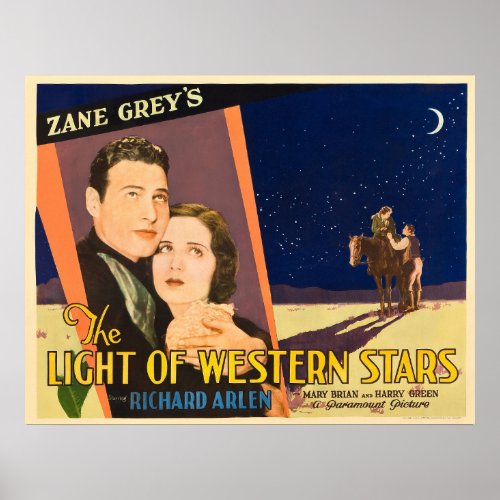 Vintage The Light Of Western Stars 1940 Movie  Poster