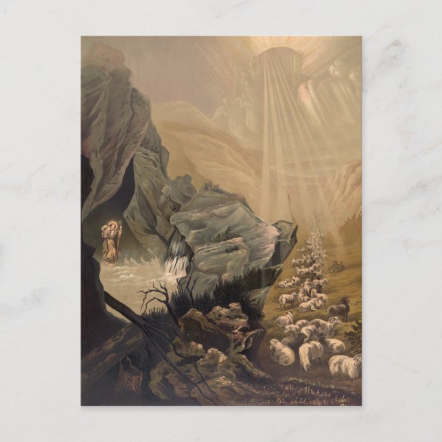 Vintage The Lost Sheep Bible Illustration 1878 Postcard (Front)