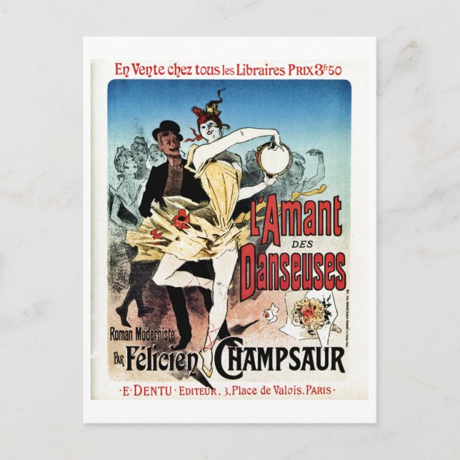 Vintage The lover of Ballerinas book ad Postcard (Front)