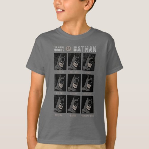 Vintage The Many Moods of Batman Chart T_Shirt