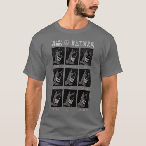 Vintage The Many Moods of Batman Chart T_Shirt
