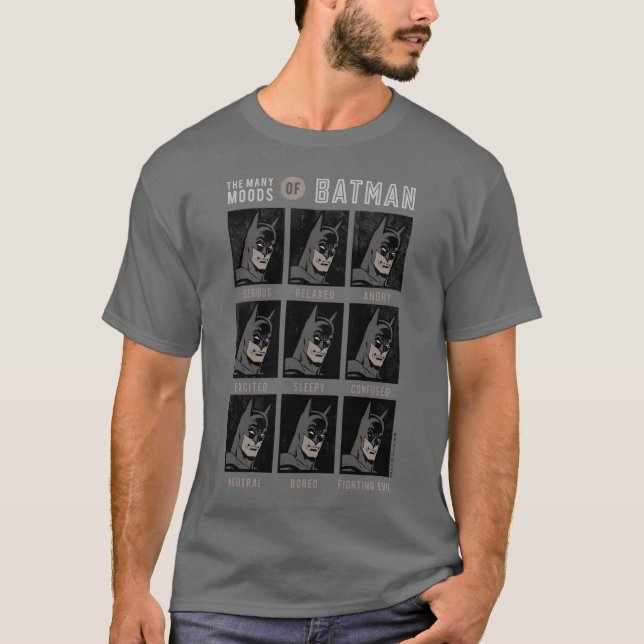 Vintage "The Many Moods of Batman" Chart T-Shirt (Front)