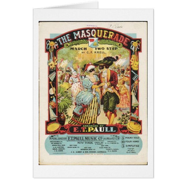 Vintage - The Masquerade Sheet Music, (Front)