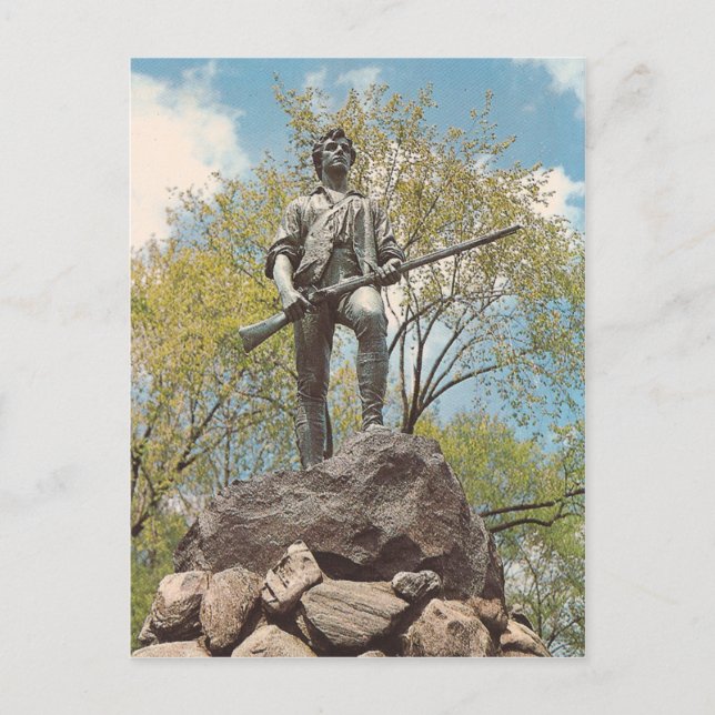 Vintage The Minute Man Postcard (Front)