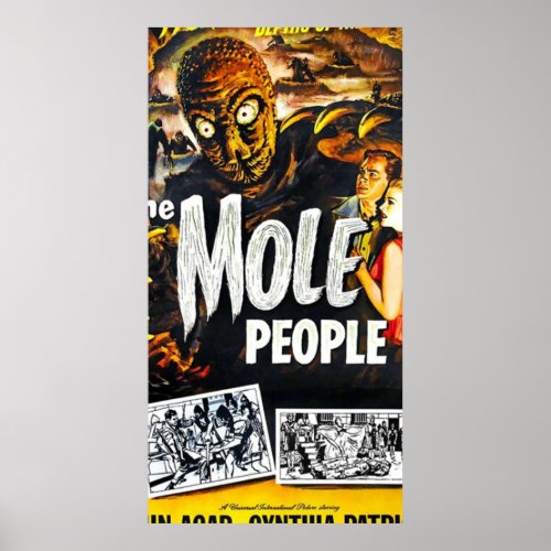 Vintage The Mole People Horror Movie Poster