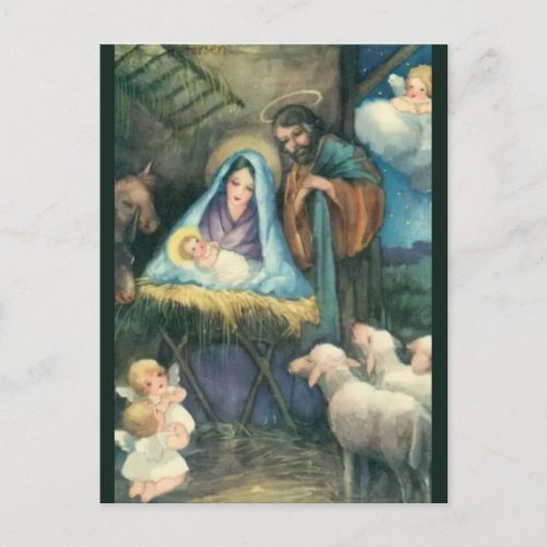 Vintage The Nativity Christmas Postcard