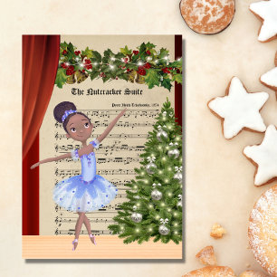 Vintage The Nutcracker Sheet Music Ballerina Dance Holiday Card