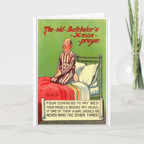 Vintage _ The Old Bachelors Prayer at Christmas Card