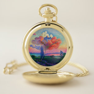 Vintage The Pink Cloud (1896) painting Pocket Watch