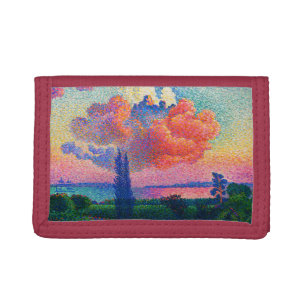Vintage The Pink Cloud (1896) painting Trifold Wallet