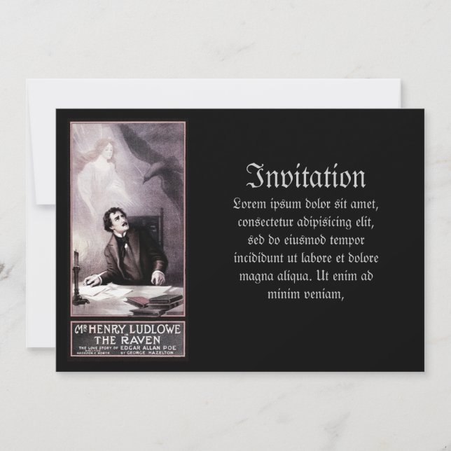 Vintage The Raven Theatrical Invitation (Front)