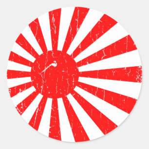 Vintage The Rising Sun Flag Classic Round Sticker