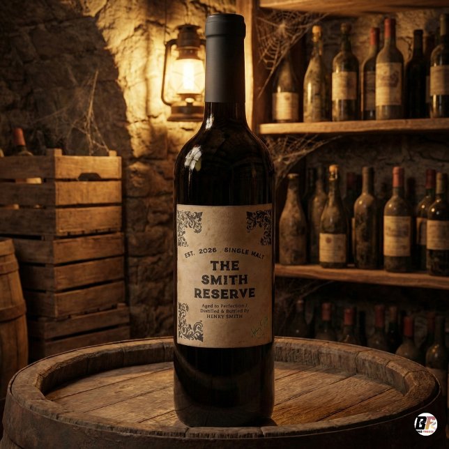 Vintage "The Smith Reserve" Personalized Aged Wine Label (Creator Uploaded)