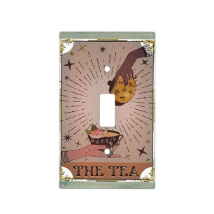 Vintage The Tea Tarot Witchy Kettle & Teacup Card Light Switch Cover