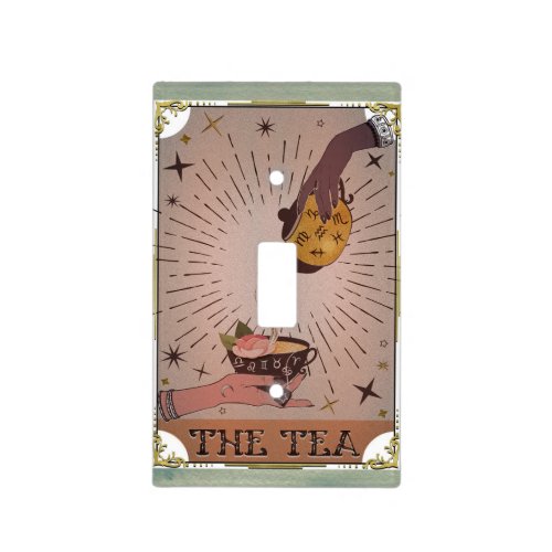 Vintage The Tea Tarot Witchy Kettle  Teacup Card Light Switch Cover