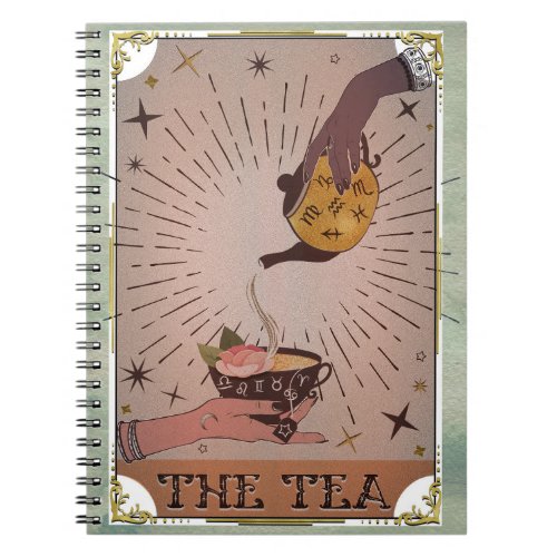 Vintage The Tea Tarot Witchy Kettle  Teacup Card Notebook