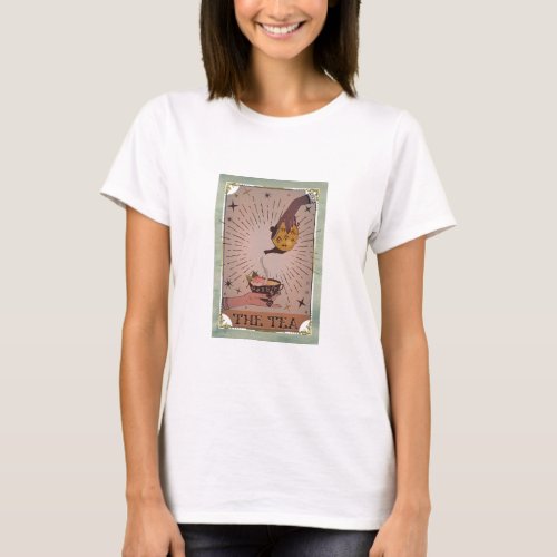 Vintage The Tea Tarot Witchy Kettle  Teacup Card T_Shirt