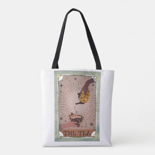 Vintage The Tea Tarot Witchy Kettle  Teacup  Tote Bag