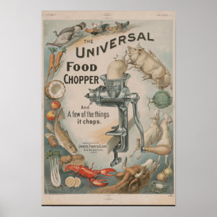 VINTAGE THE UNIVERSAL FOOD CHOPPER DECO POSTER