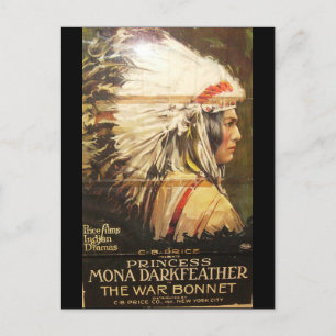 Vintage The War Bonnet 1914 Movie Postcard