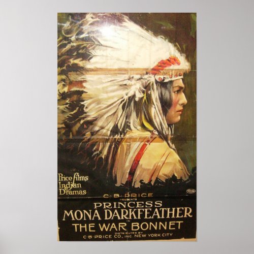 Vintage The War Bonnet 1914 Movie Poster