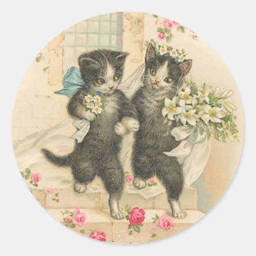 Vintage The Wedding 2 Classic Round Sticker