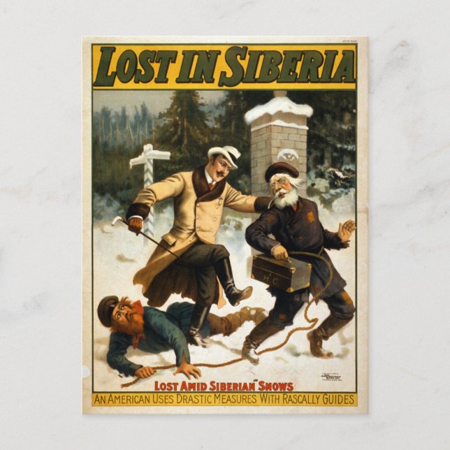 Vintage Theater Lost in Siberia Postcard (Front)