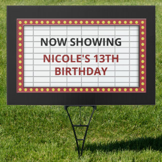 Vintage Theater Marquee Sign Birthday