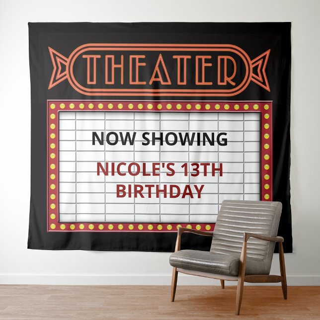 Vintage Theater Marquee Sign  Tapestry (Creator Uploaded)