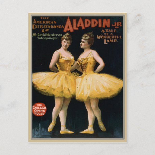 Vintage Theater Poster Postcard (Front)