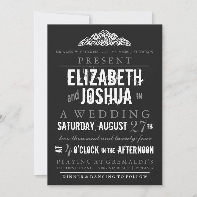 Vintage Theater Program Wedding Invitation (Front)