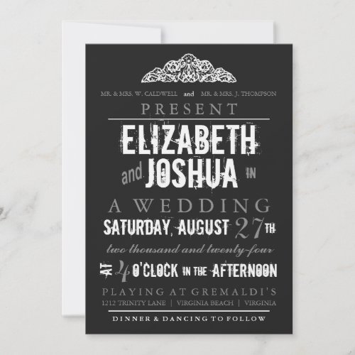 Vintage Theater Program Wedding Invitation