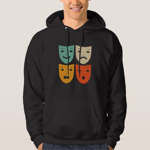 Vintage Theatre Masks Theater Actress Drama Actor Hoodie