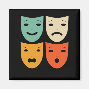 Vintage Theatre Masks Theater Actress Drama Actor Magnet